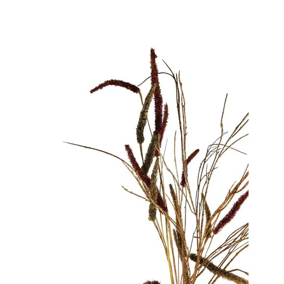 Glitter Artificial Floral Grass Spray Red & Gold Decorative Branch Stems Christm - Picture 5 of 11